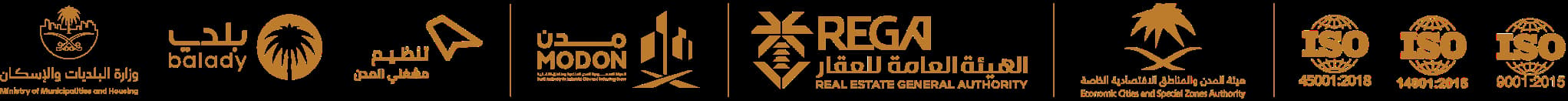 Ministry of Municipal and Housing, Balady, Urban Operators Regulation, MODON, REGA, Economic Cities and Special Zones Authority, ISO 14001, ISO 9001, ISO 45001